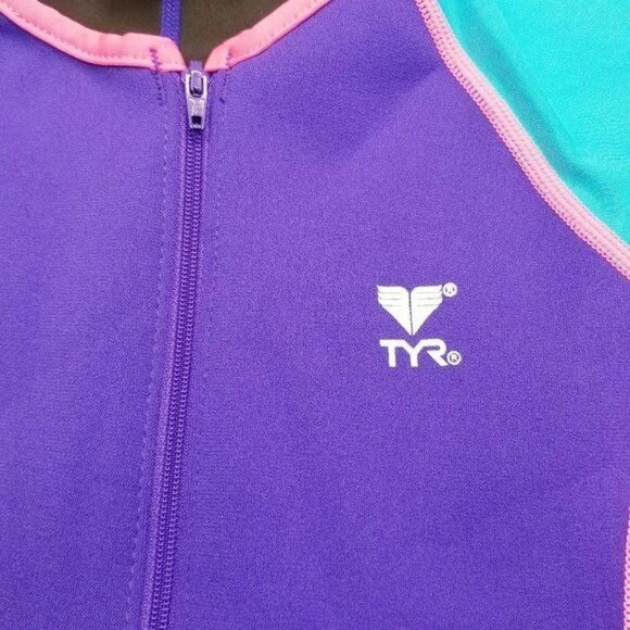 TYR Girls Solid Colorblock Thermal Swimsuit - Size 9/10 - NWT - Picture 3 of 6